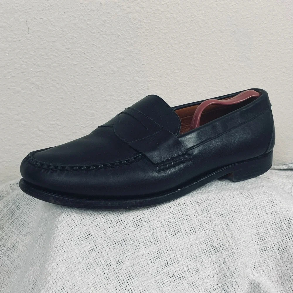 Allen Edmonds Cavanaugh Loafers Mens 10 E Black Leather Penny Dress Made USA